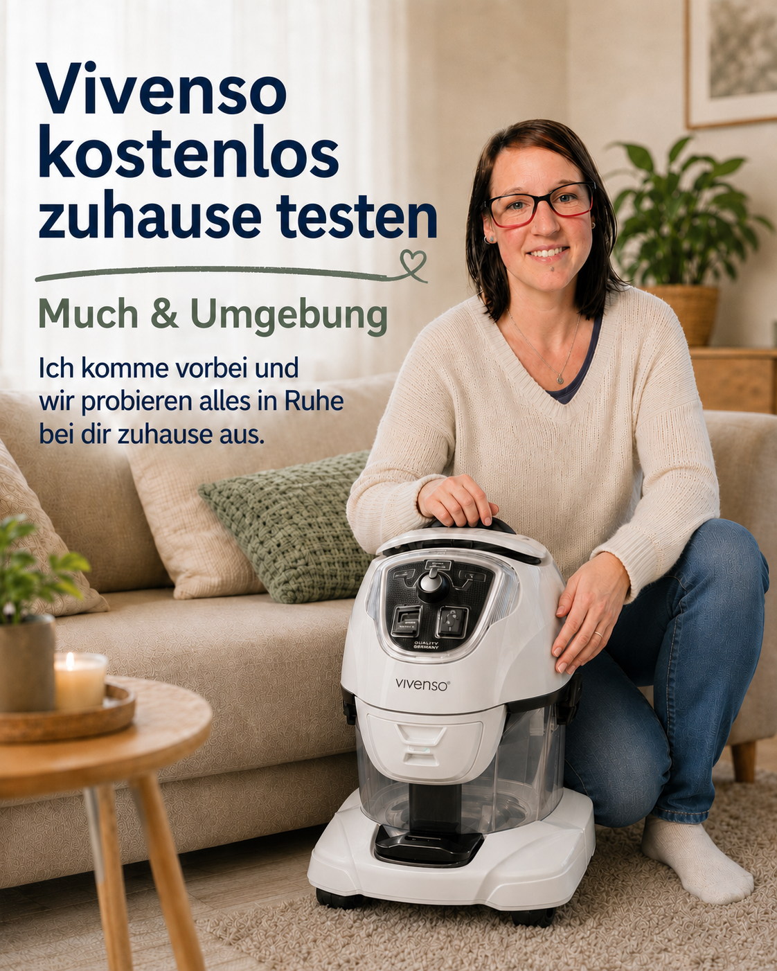Melanie Reimann mit dem Vivenso bei einer persönlichen Beratung